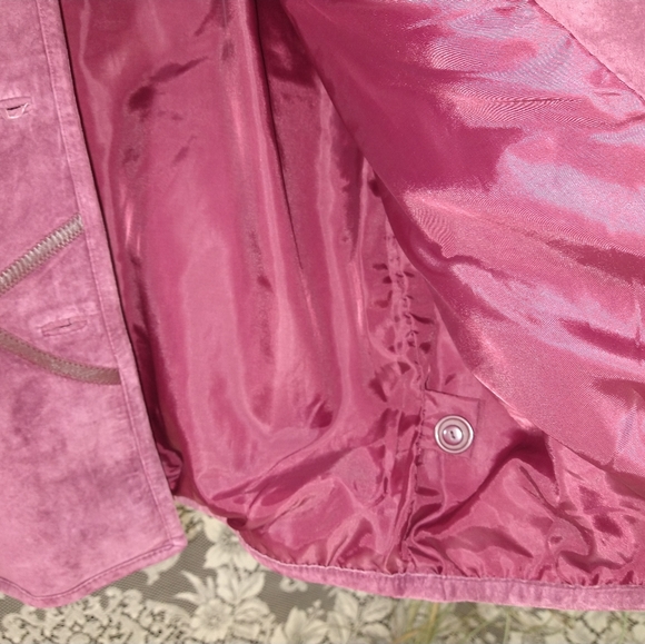 Louis Dell Olio burgundy maroon 100% suede 100% leather trim vintage heavy coat - Picture 6 of 6